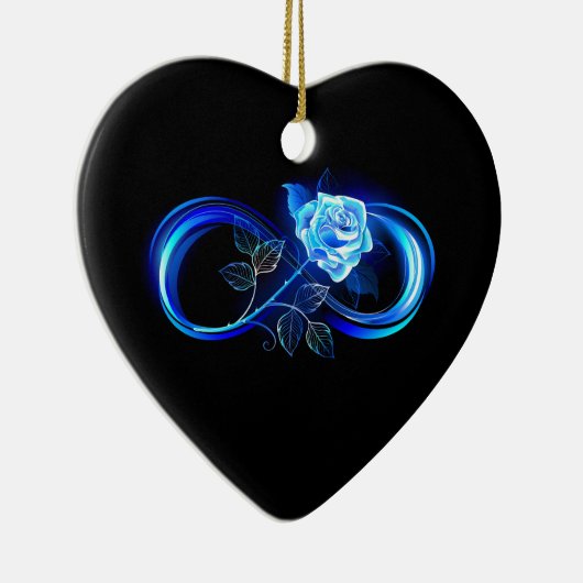 Glowing infinity with blue rose keramisch ornament (Rechts)
