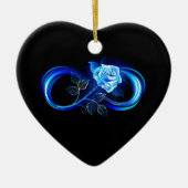 Glowing infinity with blue rose keramisch ornament (Voorkant)