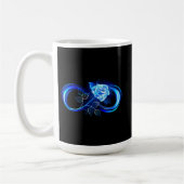 Glowing infinity with blue rose koffiemok (Links)