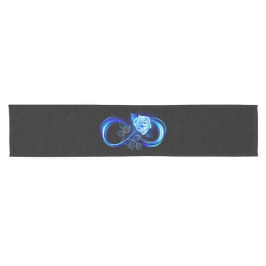 Glowing infinity with blue rose korte tafelloper (Horizontaal)