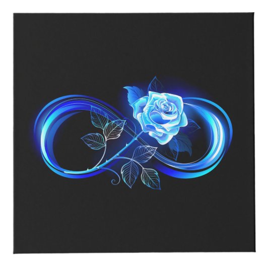Glowing infinity with blue rose kubus (Rechts)