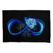 Glowing infinity with blue rose kussensloop (Voorkant)