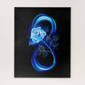 Glowing infinity with blue rose legpuzzel (Verticaal)