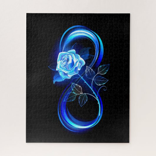 Glowing infinity with blue rose legpuzzel (Verticaal)