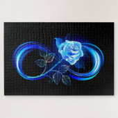 Glowing infinity with blue rose legpuzzel (Horizontaal)