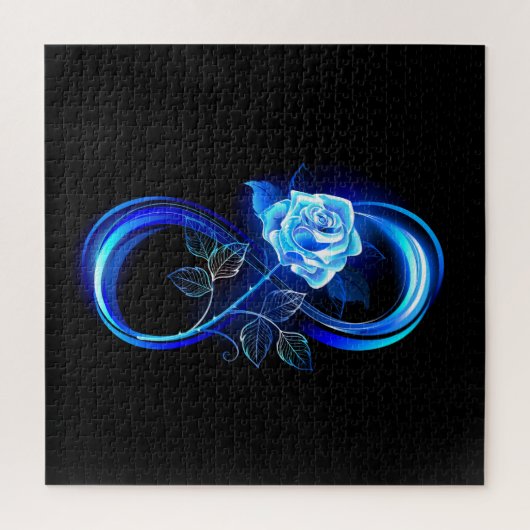 Glowing infinity with blue rose legpuzzel (Verticaal)