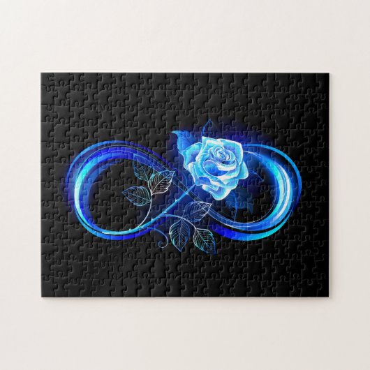 Glowing infinity with blue rose legpuzzel (Horizontaal)