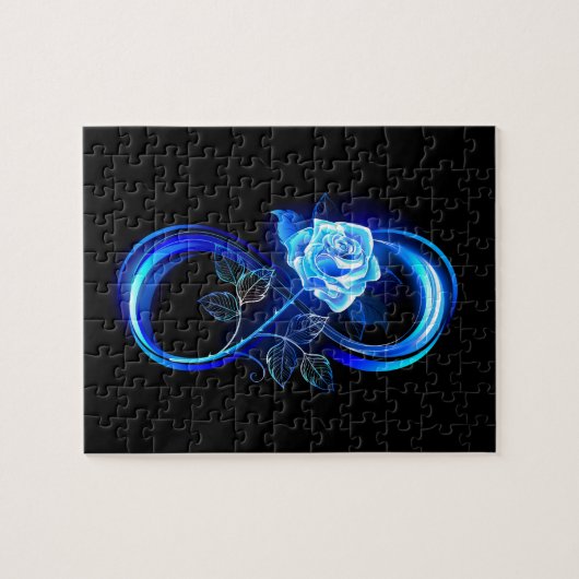 Glowing infinity with blue rose legpuzzel (Horizontaal)