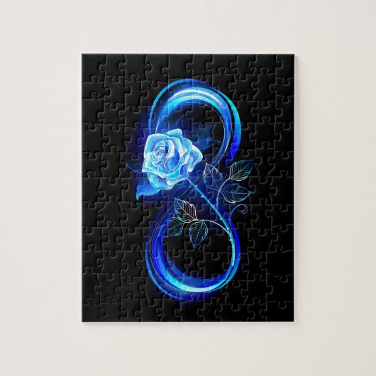Glowing infinity with blue rose legpuzzel (Verticaal)