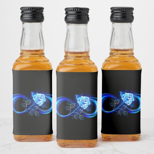 Glowing infinity with blue rose likeurfles etiket (Flessen)