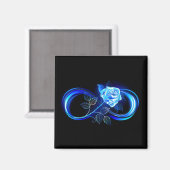 Glowing infinity with blue rose magneet (Voorkant / Achterkant)