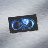 Glowing infinity with blue rose magnetisch visitekaartje (Voorbeeld)