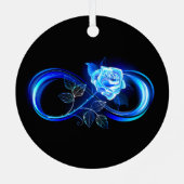 Glowing infinity with blue rose metalen ornament (Achterkant)