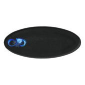 Glowing infinity with blue rose naambadge (Voorkant)