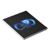 Glowing infinity with blue rose notitieblok (Schuin)