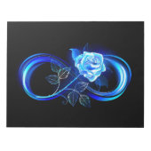 Glowing infinity with blue rose notitieblok (Voorkant)