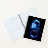 Glowing infinity with blue rose notitieboek (Binnen)