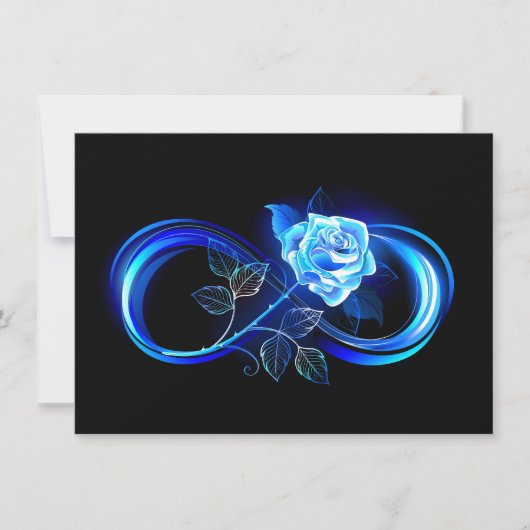 Glowing infinity with blue rose notitiekaartje (Voorkant)
