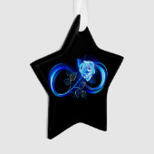 Glowing infinity with blue rose ornament (voorkant)