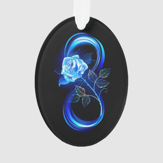 Glowing infinity with blue rose ornament (achterkant)