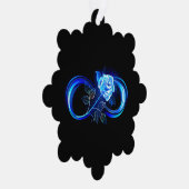 Glowing infinity with blue rose ornament kaart (Rechts)