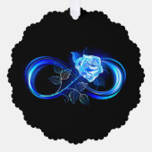 Glowing infinity with blue rose ornament kaart (Voorkant)