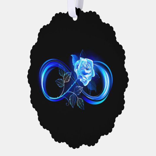 Glowing infinity with blue rose ornament kaart (Links)