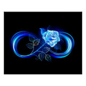 Glowing infinity with blue rose perfect poster (Voorkant)