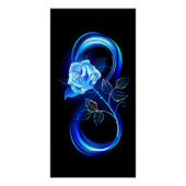 Glowing infinity with blue rose perfect poster (Voorkant)