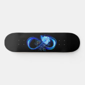 Glowing infinity with blue rose persoonlijk skateboard (Horizontaal)