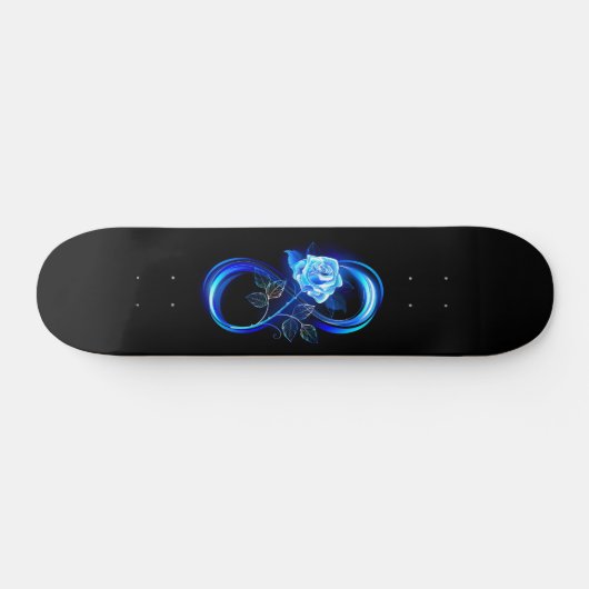 Glowing infinity with blue rose persoonlijk skateboard (Horizontaal)