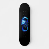 Glowing infinity with blue rose persoonlijk skateboard (Voorkant)