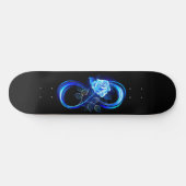 Glowing infinity with blue rose persoonlijk skateboard (Horizontaal)