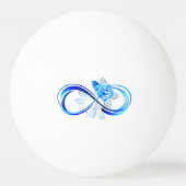 Glowing infinity with blue rose pingpongbal (Voorkant)