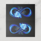 Glowing infinity with blue rose plaatskaartje (Buitenkant ongevouwen)