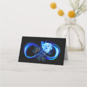 Glowing infinity with blue rose plaatskaartje (Achterkant)