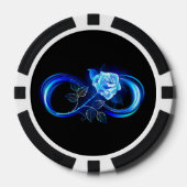 Glowing infinity with blue rose poker chips (Voorkant)