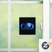 Glowing infinity with blue rose raamsticker (Huis)