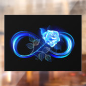 Glowing infinity with blue rose raamsticker (Vel 2)