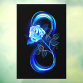 Glowing infinity with blue rose raamsticker (Vel 3)