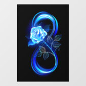 Glowing infinity with blue rose raamsticker (Vel)