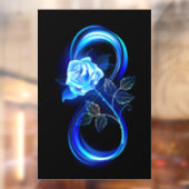 Glowing infinity with blue rose raamsticker (Vel 2)