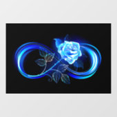 Glowing infinity with blue rose raamsticker (Vel)