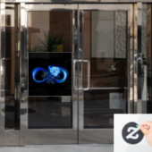 Glowing infinity with blue rose raamsticker (Kantoordeur)