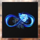Glowing infinity with blue rose raamsticker (Vel 2)