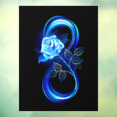 Glowing infinity with blue rose raamsticker (Vel 3)