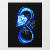 Glowing infinity with blue rose raamsticker (Vel)