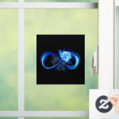 Glowing infinity with blue rose raamsticker (Huis)