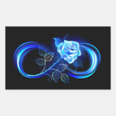 Glowing infinity with blue rose rechthoekige sticker (Voorkant)