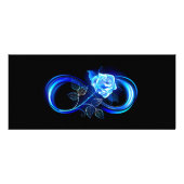 Glowing infinity with blue rose reclamekaart (Voorkant)
